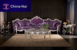 Semicircular sofa VILLA VENEZIAclassicfabricviolet