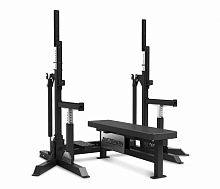 Flat weight training bench PL109with barbell rack