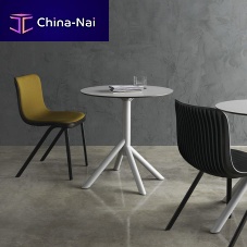 Contemporary table JUXTHPLpowder-coated steel basechrome steel base