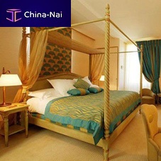 Canopy bed BOURGEOISdoubletraditionalsolid wood