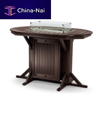 Traditional high bar table BFT4466recycled plasticovalwith bioethanol burner
