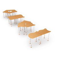 Contemporary table A&Dlaminatesteel baserectangular