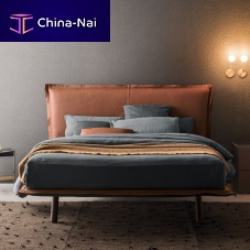 Double bed ALADINOcontemporaryupholsteredwith headboard
