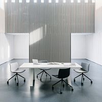 Contemporary conference table CROSSoakwengewooden base
