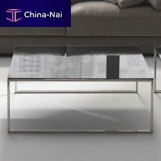 Contemporary coffee table GIB tempered glassoaklacquered MDF