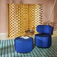 Contemporary chair TAMBUROUNDindoorfabricpainted steel base