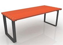 Contemporary table 5210pinepainted steel baserectangular