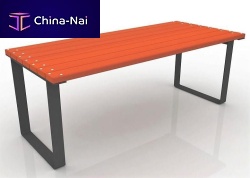 Contemporary table 5210pinepainted steel baserectangular