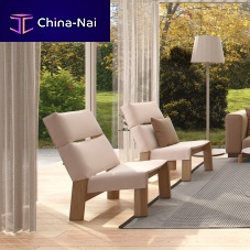Contemporary fireside chair BANDfabricteakaluminum