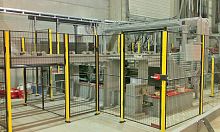 Wire mesh partition machine enclosure
