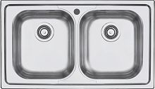 Double kitchen sink 1LFS92without drainboardstainless steelovermount