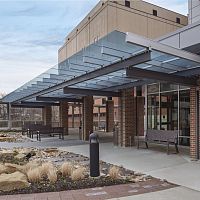 Canopy for commercial buildings SKYSHADE 2500®metalglassflat