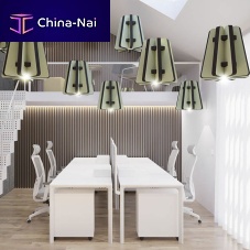 Ceiling sound-absorbing panel RADIAL ECOBAFFLE®hangingpolyester fiberfabric