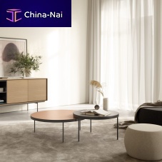 Contemporary coffee table GAUwoodenlacquered metalmetal base