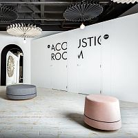 Traditional pouf BUZZIBALANCEfabricwoodenfoam