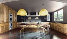 Contemporary kitchen woodenU-shapedhandleless