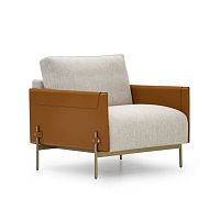 Contemporary armchair V215leatherfabriclacquered metal