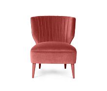 Contemporary fireside chair Lipstickfabricleathersolid wood