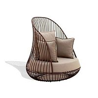 Contemporary fireside chair IKALfabricaluminumwith removable cushion
