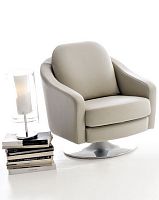 Contemporary armchair BOARIOleathercentral baseswivel
