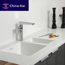 Double kitchen sink ACRYLATEwith drainboardcompositeintegrated