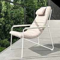 Contemporary armchair CALMAacrylic fabricin synthetic fabricstainless steel