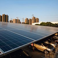 Black solar panel Distributed power stationon glass