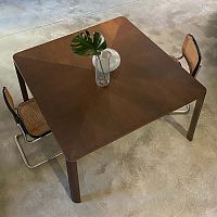 Contemporary dining table Gregoriooakwalnutsteel base