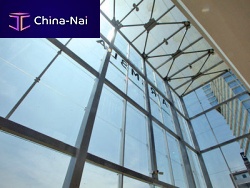Safety glass panel TEMPLEXtransparentfor facade