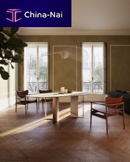 Contemporary dining table NIBBLES CALACATTAmarblelacquered metal basemarble base