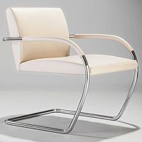 Bauhaus design chair LUDWIGindoorparchmentsteel base