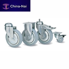 Medical trolley wheel stainless steelwith brakeswiveling