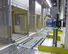 Transport conveyor system palletchainrotary table