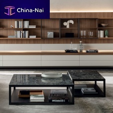 Contemporary coffee table ALISEEsmoked glassmarblemetal base