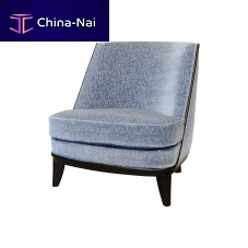 Contemporary fireside chair NORMANDIE fabricbeechgray