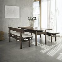Contemporary dining table Asserboeucalyptussolid wood baserectangular