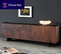 Contemporary sideboard Blushpainted metalwoodenwith swing doors