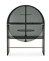 Contemporary display case Sodatempered glass facinglacquered woodash