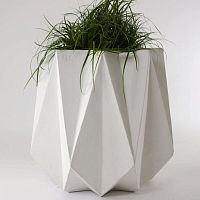 Concrete plant pot KRONEN 65 WHITE CONCRETE free-standingverticalcommercial