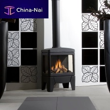Gas fireplace JELLINGself-supportingfree-standing3-sided