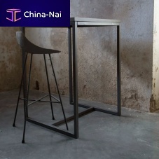 Contemporary high bar table PERSPECTIVE RAWfiber-reinforced concretesteel basesquare