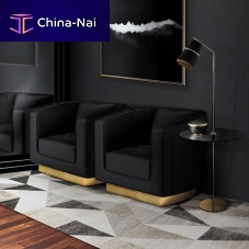 Classic armchair DEBBIEfabricpolished brasswith removable cushion