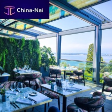 Mobile glass roof fixedaluminumretractable