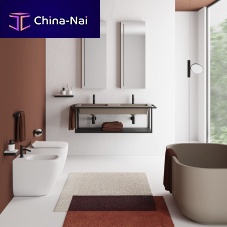 Wall-mounted washbasin Era 120ceramicmetaldouble