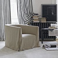 Contemporary armchair Cronofabricsteelbeige
