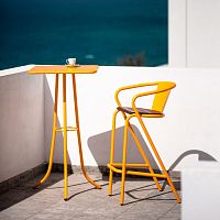 Contemporary high bar table BICAtable 3 High CLASSICwoodenpowder-coated steelsteel base