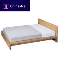 Double bed SL02 MOcontemporarywith headboardoak