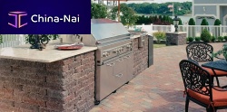 Outdoor kitchen industrial stylesteelwith handle