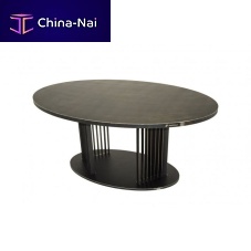 Contemporary table OVOVwoodentempered glassCOR-TEN® base