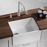 Single-bowl kitchen sink BELFASTwithout drainboardceramicapron-front